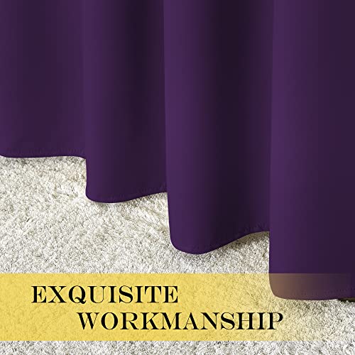 NICETOWN Bedroom Curtain Room Darkening Drapery 102 inches Length - Home Fashion Thermal Insulated Grommet Room Darkening Curtain for Living Room (Royal Purple, 1 Panel, 52 x 102 inches)