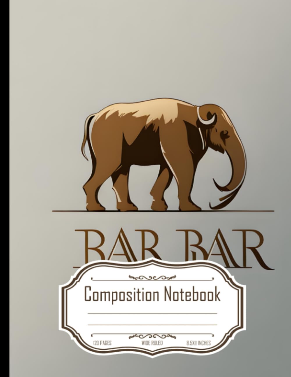 Composition Notebook Wide Ruled: Original Logo Simple Bazaar Store Mammoth, Elegant, Inspiring, Size 8.5x11 Inches, 120 Pages