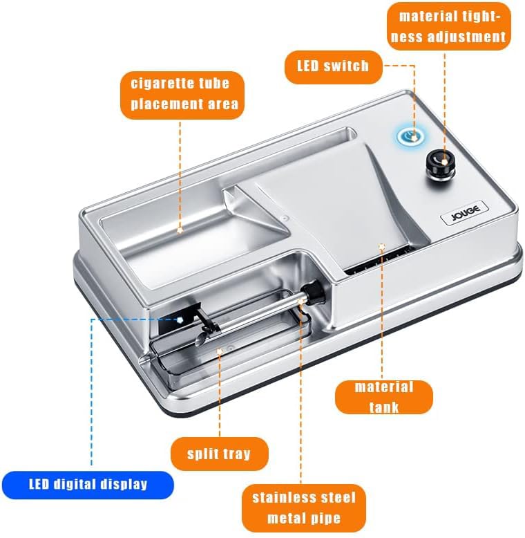 jouge cigarette rolling machine Amazon.com: Automatic Cigarette Rolling Machine Electric with Automatic  Counter Tobacco Injector Roller Machine Portable for King/Regular Size  Tubes 0.31'' 8mm (Black) : Health & Household