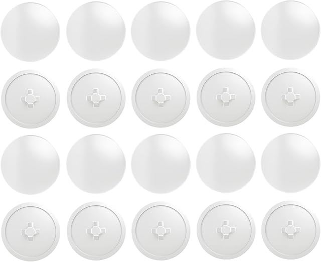 cyclingcolors 20x Screw Cap Cover White Plastic for pozidriv pz2 Cross Head Furniture Screws Covers caps