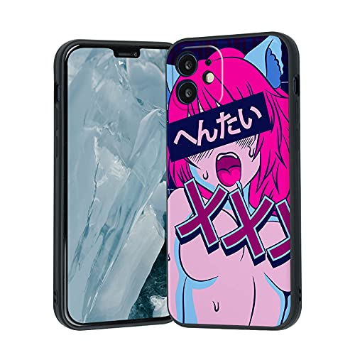 Anime Iphone 12 Pro Max Case Vaporwave Anime Girl Neko Waifu Harajuku Senpai Cute Kawaii Cartoon Phone Case For Men Women Fan Boy Gril Design Pattern Shockproof Silicone Case For Iphone 12 Pro Max