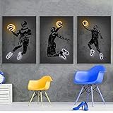 Abstrakte Poster Kunstdrucke Neon Basketballschuhe Wand Bilder Sport Wand Leinwand Bild Straße Wandbilder für Wohnzimmer Dekor 50x70cmx3 ungerahmt