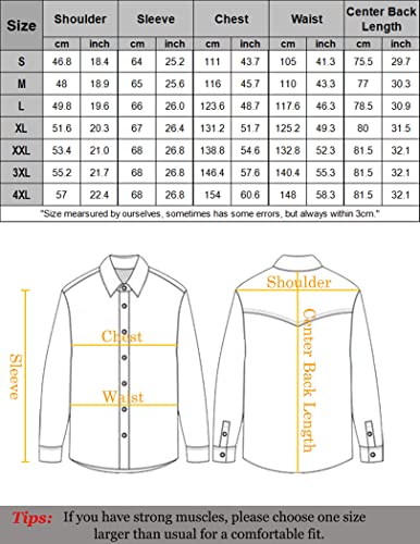 Coofandy Men's Long Sleeve Embroidered Shirt Casual Slim Fit Button Down Western Shirts ,Black ,Medium #TOP5