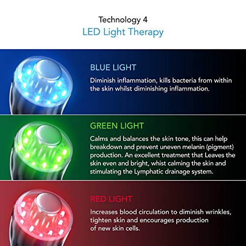 Pure Daily Care Luma - 4 In 1 Skin Therapy Wand - Ion Therapy Led Light Machine - Wave Stimulation- Massage - Anti Aging - Lift & Firm Tighten Skin Wrinkles #TOP6