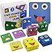 Puzzle Expression Emoji Cubes en Bois Jeux Montessori Interactif Emoji Bloc IQ Puzzle Visage pour Bébé Cube Construction Assorti Puzzle de Visage Jouet pour Enfant de Plus de 3 an