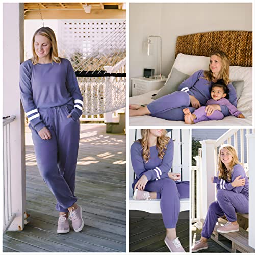 Image of Ekouaer Sweatsuits Womens Loungewear Set Tracksuit Long Sleeve Pajamas Set with Pockets 2 Piece Outfits Lounge Sets