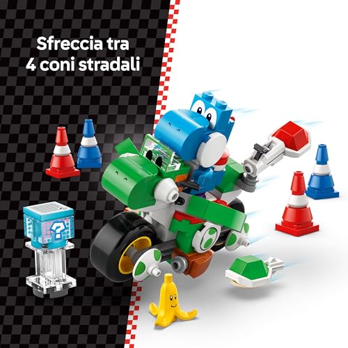 Super Mario Kart : Moto Yoshi, Giocattolo Interattivo da Costruire, Giochi d'Avventura per Bambini e Bambine da7 anni in su, Idea Regalo di Compleanno Nintendo da Collezione 72031 - Lego - Immagine 4