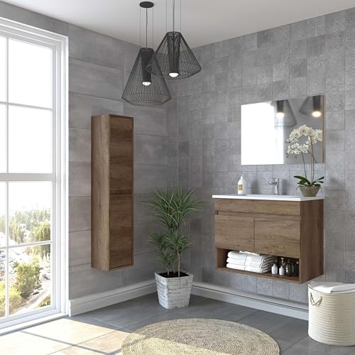 Miroytengo Mueble de Baño Estilo Natural en Color Roble Nordik con 1 Hueco de Almacenamiento y 2 Puertas 80x64x45 cm (Sin Lavabo) - imagen 5