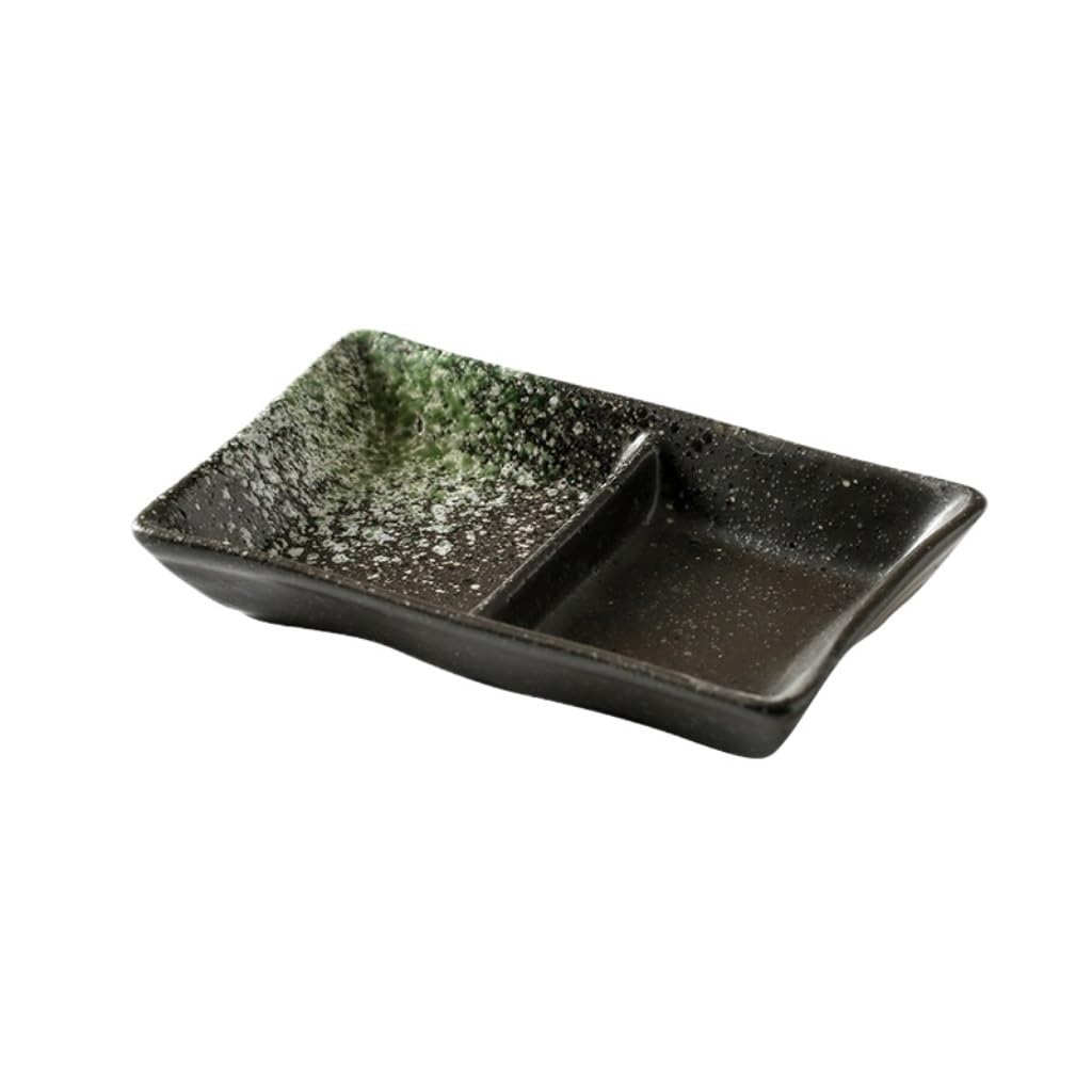 Assiettes à Salade en Céramique TUSUOD Plats Divisés pour Cuisine et Sauce (B)