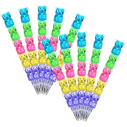 FUNNETOYU 20個 動物積み木ペン キッズ用スタッカブル色鉛筆 かわいい動物デザイン 滑らかな書き心地 学校やパーティーの景品に