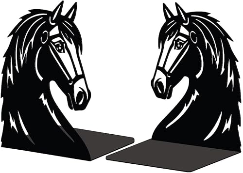 Miniatura 1 de Peacoblue Sujetalibros de metal para estantes, modernos tapones decorativos resistentes para libros de estudio, para oficina, escritorio, estante,