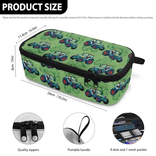 Image of Boys Pencil Pouch Cartoon Tractor Pencil Case for Kids Large Capacity Pencil Container for 3-16 Years Children Pencil Bag with Double Zipper Pen Box for Students Back to School Gifts