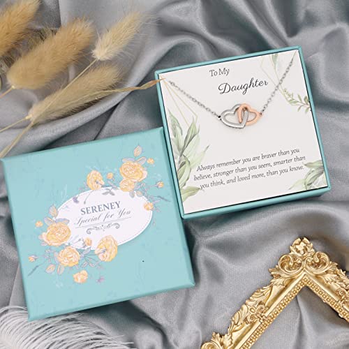 Sereney Daughter Necklace From Mom And Dad，Mom Daughter Necklace As Daughter Birthday Gifts From Mom, Father Mother To Adult Daughter Mothers Day Graduation Gifts Ideas Daughter Jewelry From Dad #TOP4