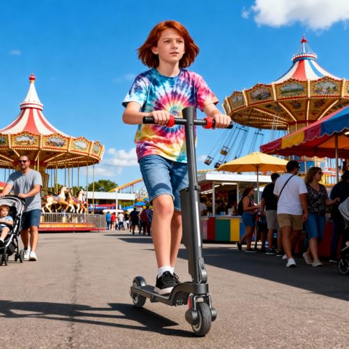 HX X6 Patinete Eléctrico Niños Mayores 12+ con Batería Extraíble,350W Scooter Electrico 3 Triple Plegable,30km Autonomía,MAX 25km/h,Frenado Dual,Display,IP54 y 3 Modos De Elocidad-Ruedas 5" - imagen 2