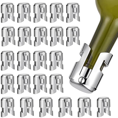 Tessco for you 24 Pcs Champagne Stoppers Bulk, Stainless Steel, Silver