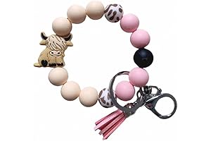 Cow Silicone Keychain Wristlet: Bovine Chic for Women and Girls