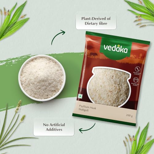 Image of Amazon Brand - Vedaka Isabgol 200 g | Fibre Supplement For Digestion