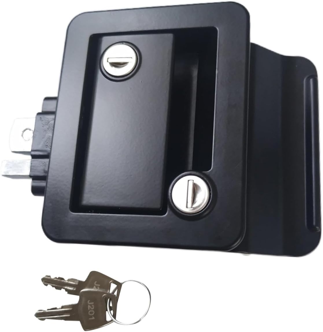 Rv Door Latch Zinc Alloy Corrosion-Resistant Camper Door Lock with Unique Keys Rv Lock Accessory for Travel Trailer Enclosed Vehicle Security