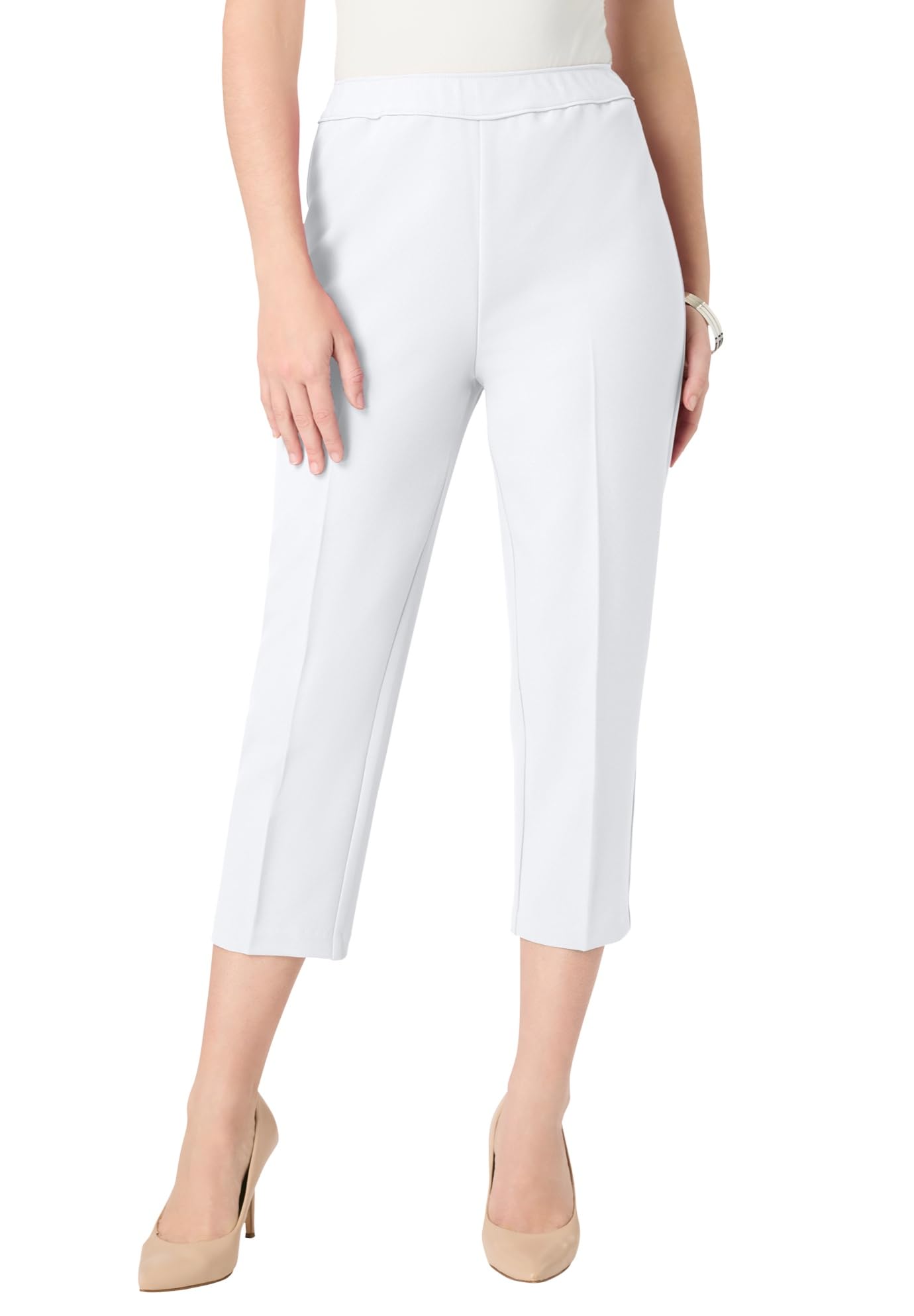 Roamans Womens Plus Size Bend Over Capri Pant