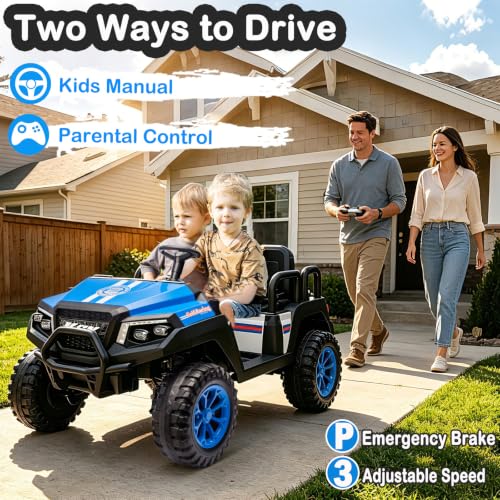 Image of NEWQIDA 4 Seater Electric Golf Cart for Kids 24V Ride on Toys, Blue