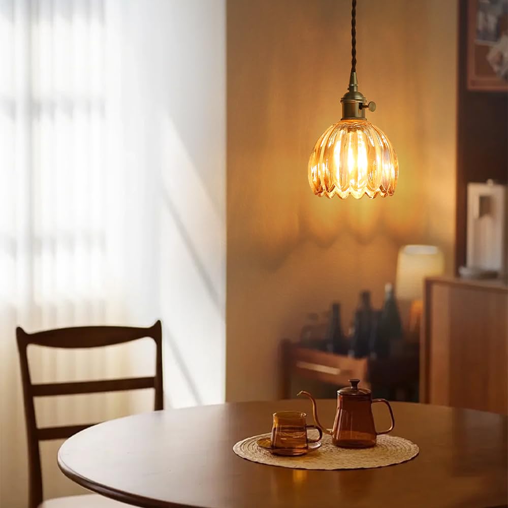 Amazon.co.jp : Cerdeco ガラス製ランプシェード ぺンダントライト