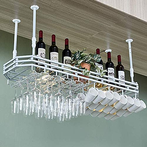 Casier à vin plafond élégant en verre avec hauteur réglable pour verres à pied