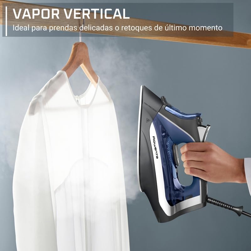Rowenta Access Steam - Plancha vapor 2500 W, golpe 140 g/min y vapor continuo de 40g/min, suela Microsteam 300, punta precisa, sistema antical y protección antigoteo, azul, DW4301 - Imagen 6