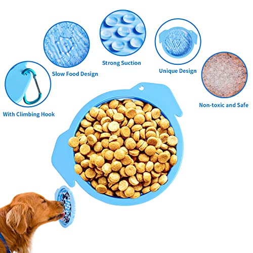 Mollypaws Collapsible Travel Dog Slow Feeder Bowl, 3-In-1 Portable Doggy Licking Mat Water Bowl With Suction Cups, Slow Down Pets Eating, Large Size Puppy Foldable Bowl For Camping Training Walking #TOP3