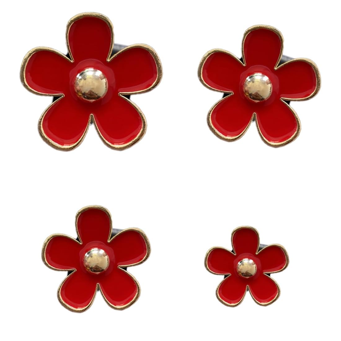 Clip per Bocchette d'Aria Margherita 4 Pezzi, Clip Profumatore Auto Decorazione Donne (rosso)