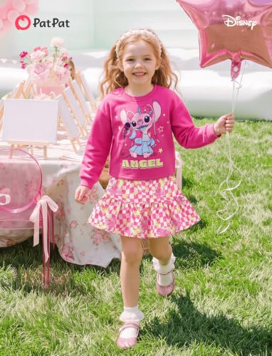 Image of Disney Girls' 2-Piece Outfit Sweatshirt Top & Pleated Skirt Set 2-9Y