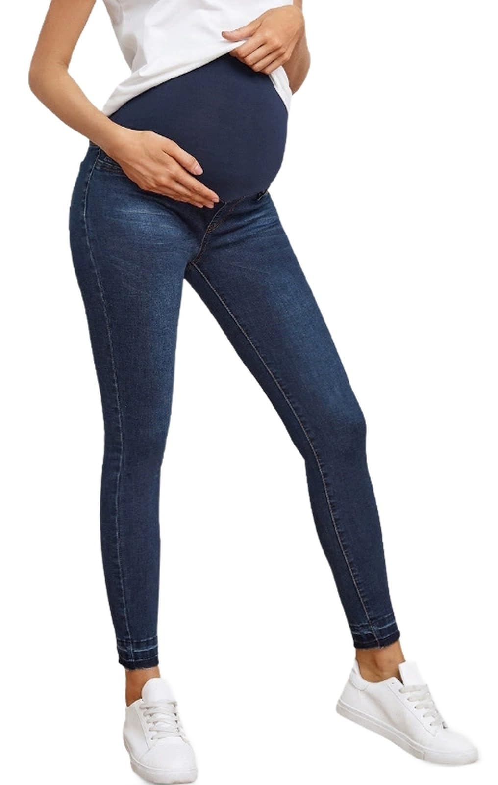 Vaqueros de Embarazo para Mujer – Pantalones Jegging de maternidad de Denim Elásticos Corte Skinny