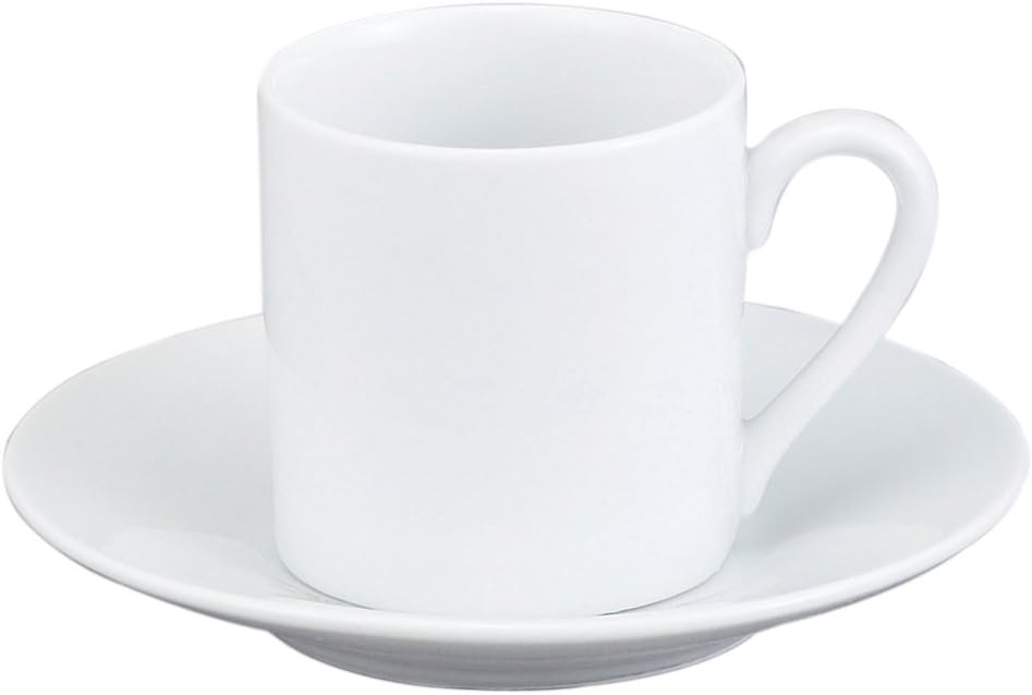 One-Day Sale: Up to 50% Off HIC 8-Piece Demitasse Espresso Cups Set, Fine White Porcelain, Set Includes 4 Cups with Matching Saucers, 2.25-Ounces