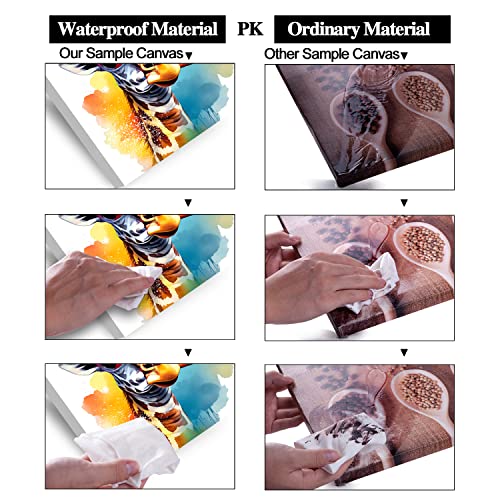 Piy Painting Cute Giraffe Wall Art set Canvas Prints Image Colorful Animal Painting on Canvas Funny Modern Artwork Print Canvas Painting Wall Decoration for Boy and Girl Room as Gift 3x 30x30cm - Image 4
