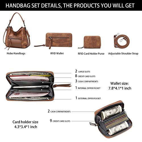 Image of lapsting Hobo Bags for Women Handbags Purse Ladies Boho Shoulder Bag Crossbody Purses Faux Leather