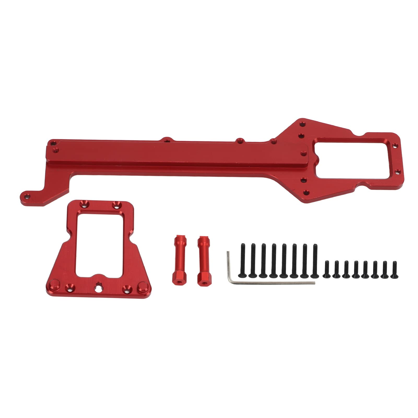 Chasis superior de aleación RC y placa de aluminio roja para coche LaTrax Teton 1/18 8