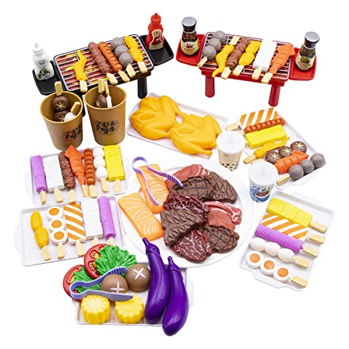 Zhongren Lot de 80 ustensiles de cuisine pour barbecue, jouets de cuisine, jouets pour enfants de 3...