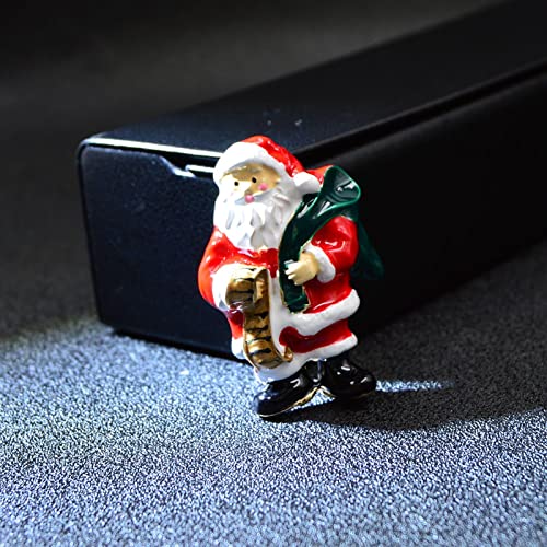 Broche Noël émail Père Noël mignon accessoire mode veste hiver pour dames