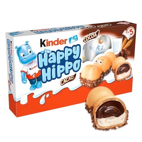 KINDER HAPPY HIPPO: Wafer con granella al cacao con ripieno cremoso al latte e al cacao