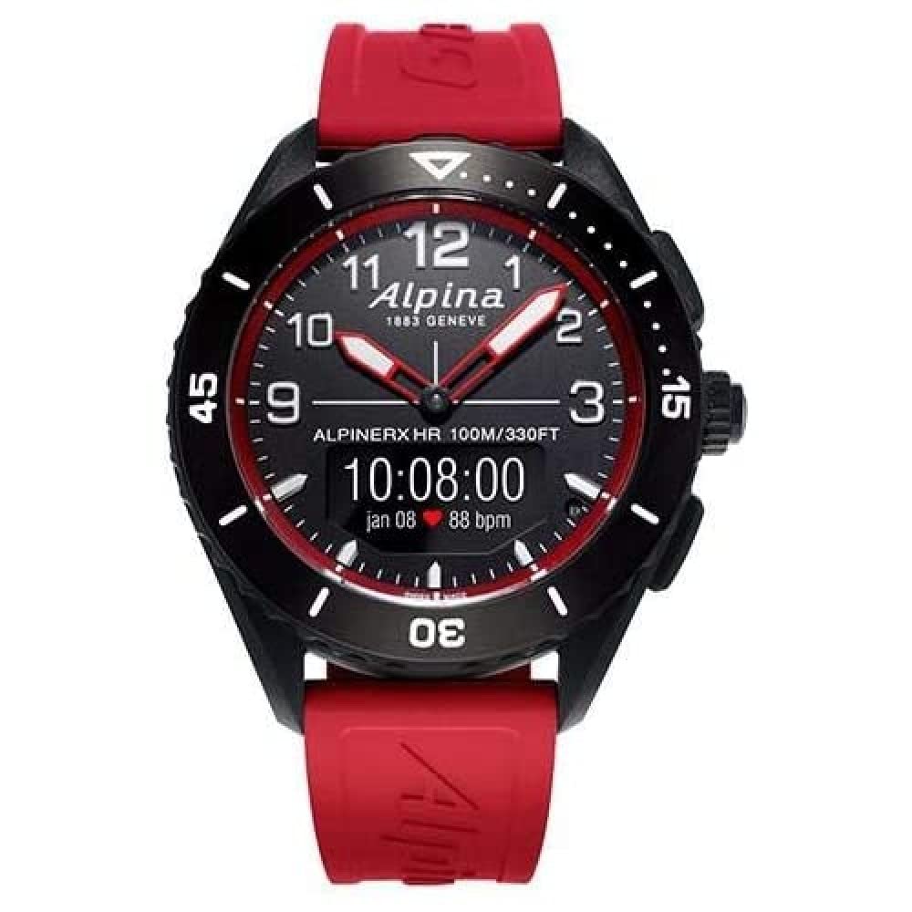 Alpina GeneveMen Analog-Digital Quartz Watch with Rubber Strap AL-284LBR5AQ6