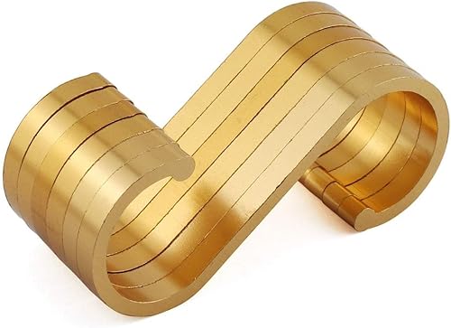 JCBIZ 6 piezas de gancho en S de aluminio espacial en forma de S plana para baño, barandilla de cocina, colgador en S, cuchara multiusos, cacerola,