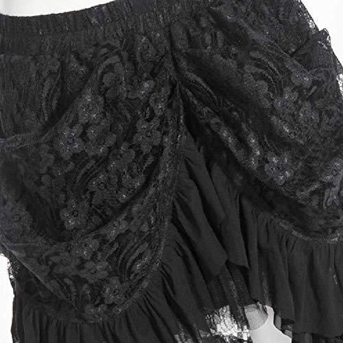 COSWE Women's Black Lace Punkrock Irregular Dress Steampunk Skirt Cosplay Costume - Black - S steampunk buy now online
