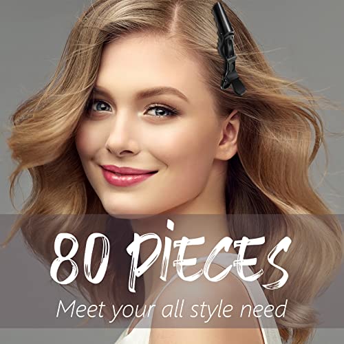 MTLEE 80 Pinzas Peine Aligator Para Cabello Negro miniatura 7