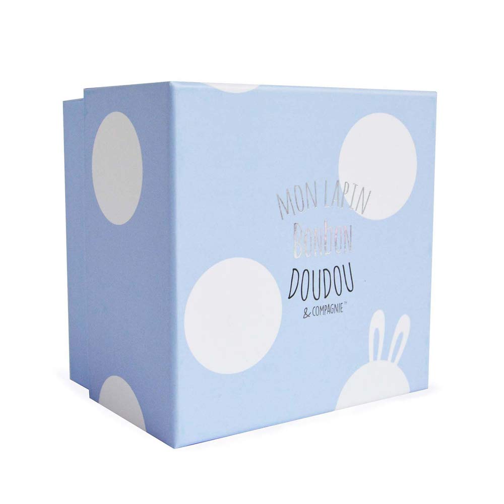 Doudou et Compagnie - Doudou Coniglio Caramella - Scatola regalo - Blu - 16 cm - Dolce - Idea regalo per la nascita di ragazza e ragazzo - Garanzia Doudou perduto - ‎DC3376