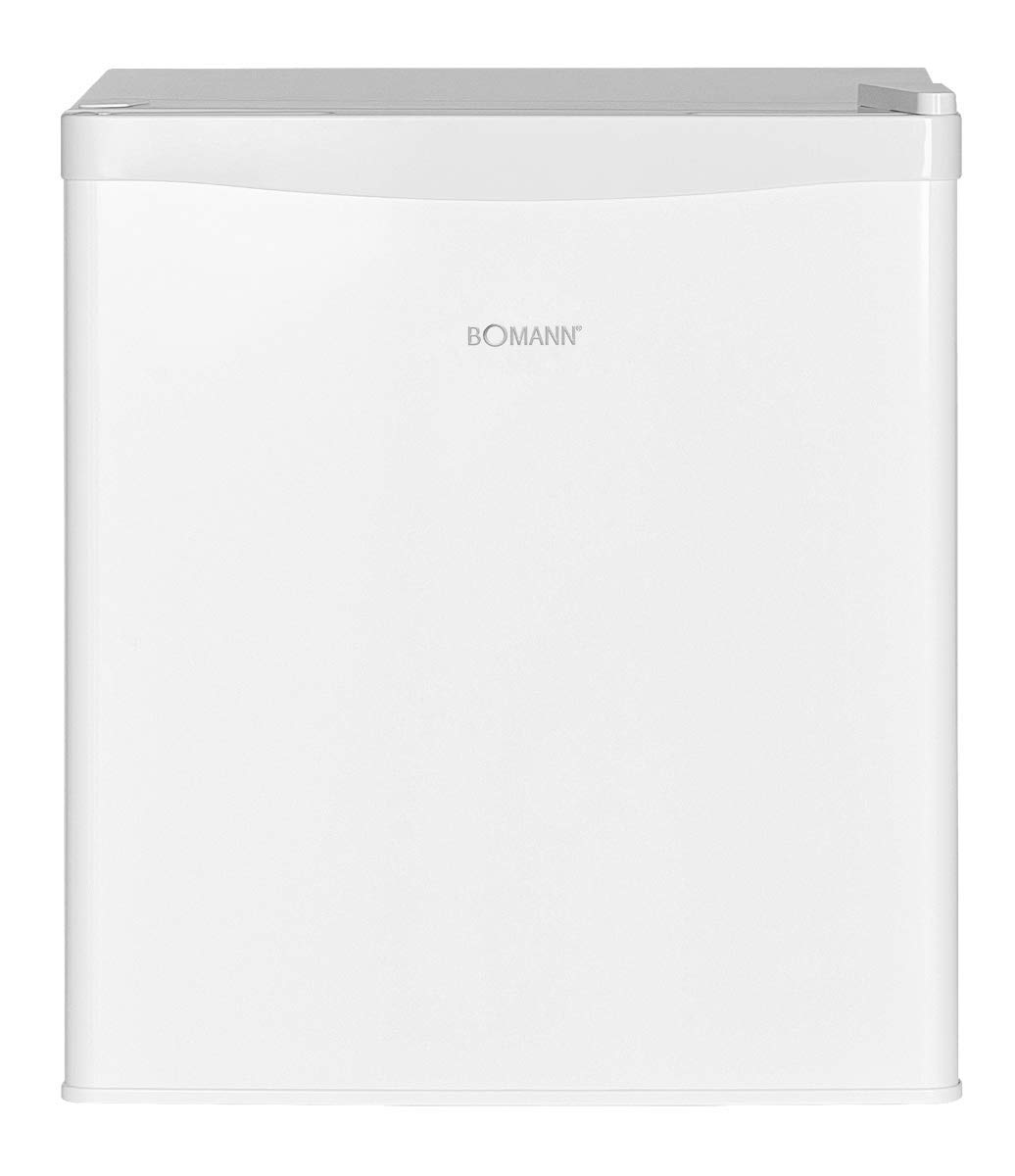 Bomann KB 389.1 Mini Tisch-Kühlschrank, Getränkekühlschrank mit Gefrierfach, 51 cm Höhe, leise, perfekt für Büro, Gaming, Camping, Garten & Outdoor, klein & kompakt, Weiß Kühlbox + Gefrierfach 45 Liter Weiß