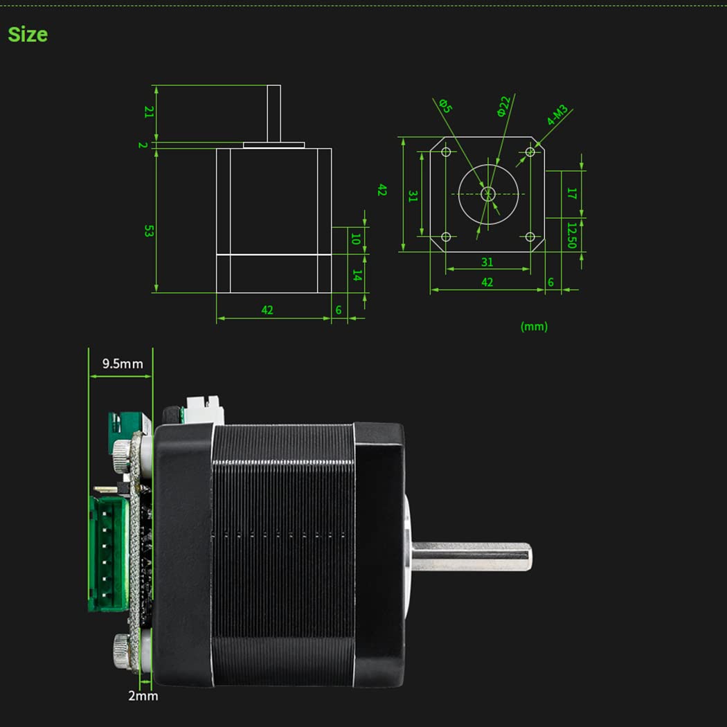 MKS SERVO42C NEMA17,Driver motore passo-passo a ciclo chiuso a basso rumore per parti di stampanti 3D CNC impedisce la perdita di passi, compatibile con Gen L SGen L, SKR 2/V1.4 Turbo BTT Octopus V1.1