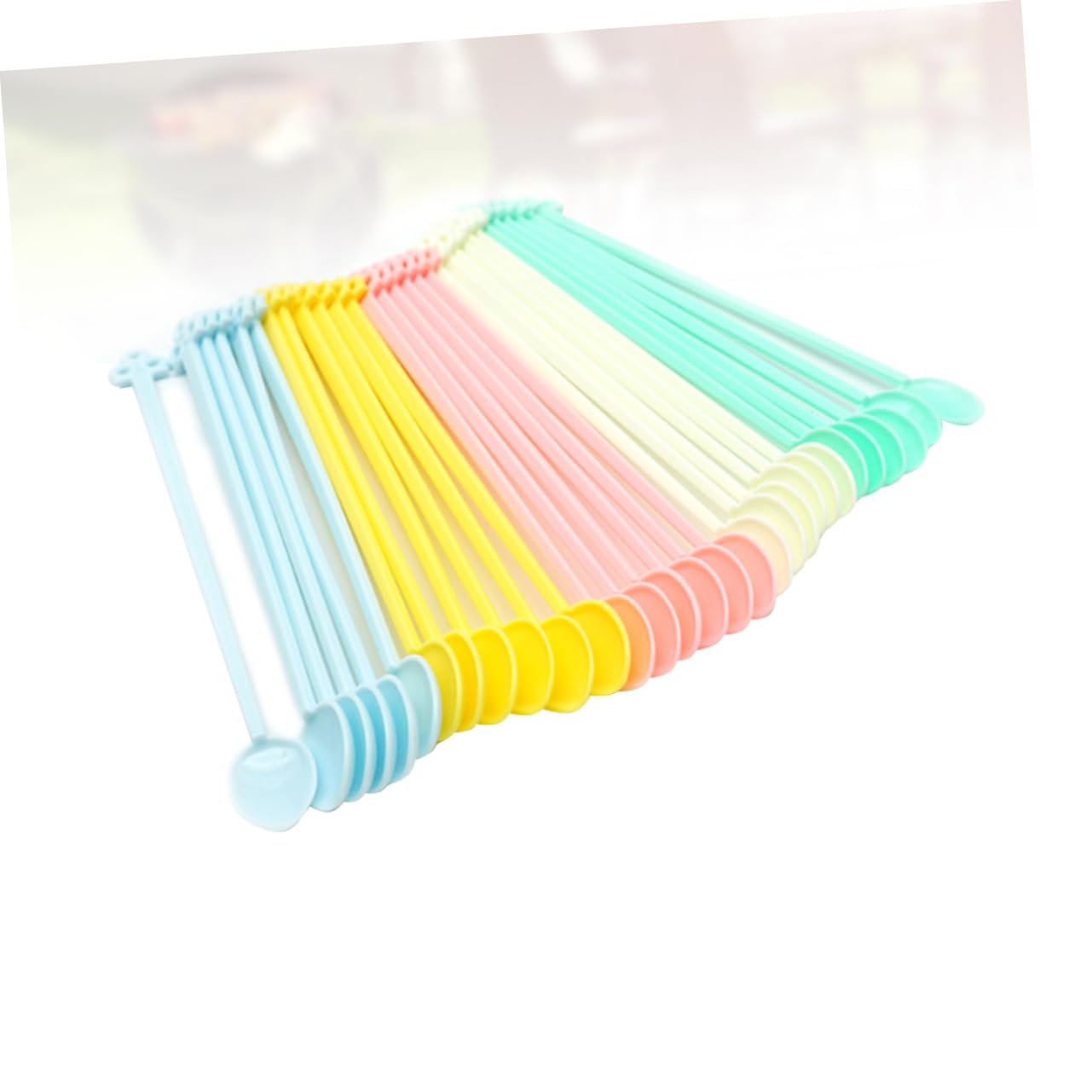 KOCKSHION Home Stirrer Spoon Set 30pcs Mini Plastic Stir Spoons for Coffee Random Color