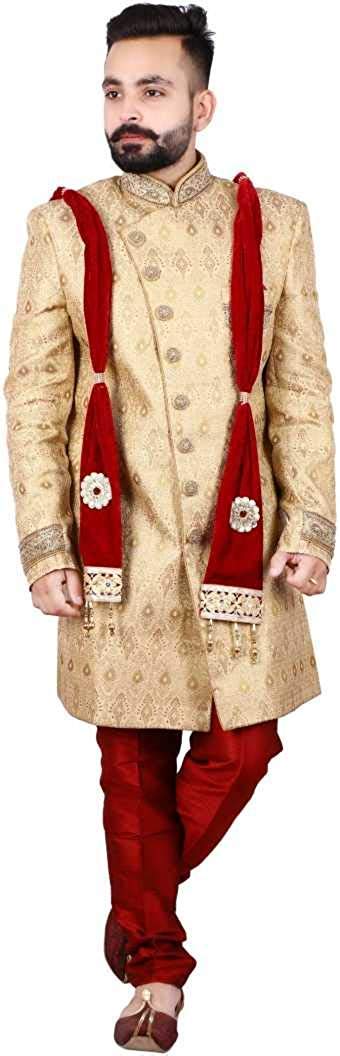 eliq Men's Velvet Stole for Groom/Dupatta for dulha/Sherwani Stole for Weeding and Religious Occastion-picture-17