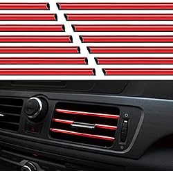 20 Piezas Tiras Decorativas para la Salida del Aire Acondicionado del Coche, Ajuste Interior de Ventilación