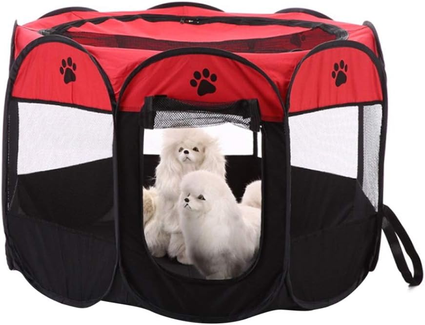 Recinto Plegable Corralito para Mascotas Perros Gatos Pequeños Portátil Impermeable Malla de Aire Oxford Tienda de Campaña Casa de Juegos para Campamentos Picnics Casa Montaje Rápido