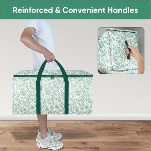 Image of BALEINE 8-Pack Oversized Moving Bags with Reinforced Handles, Heavy-Duty Storage Tote for Clothes, Moving Supplies (Antique Folidage, 8-Pack)